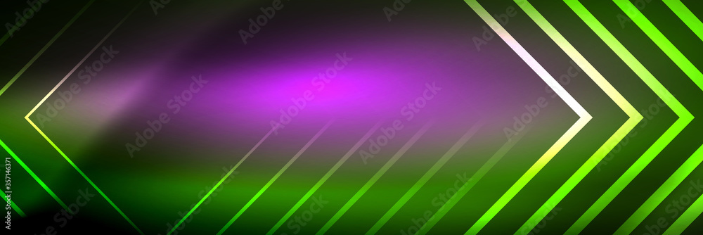 Shiny neon glowing techno lines, hi-tech futuristic abstract background template with square shapes Shiny neon glowing techno lines, hi-tech futuristic abstract background template with square shapes