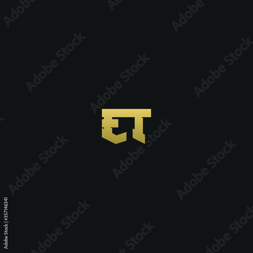 Creative modern elegant trendy unique artistic ET TE T E initial based letter icon logo.