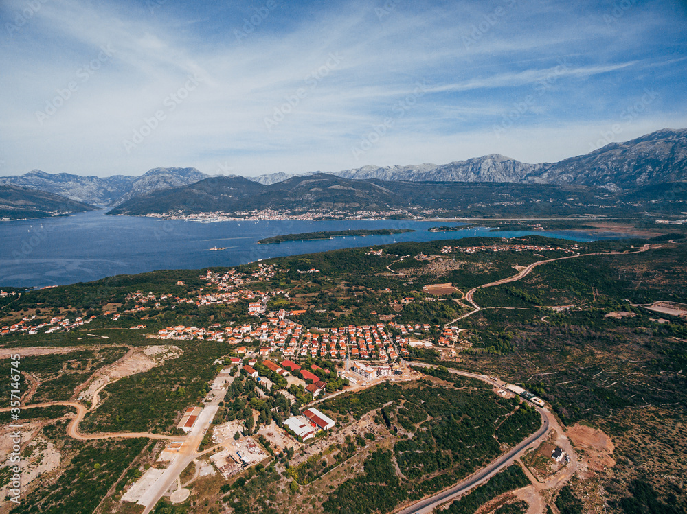 The Lustica Peninsula, aerial frame from the drone.