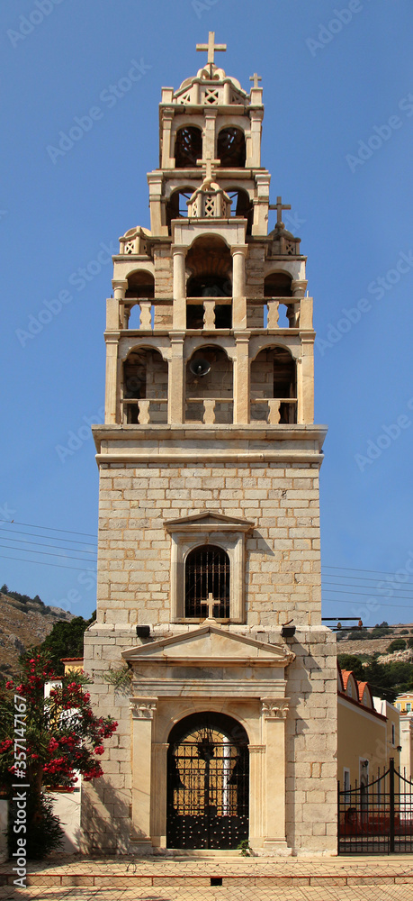 Bell tower of the Church of Our Lady, Symi, Greece