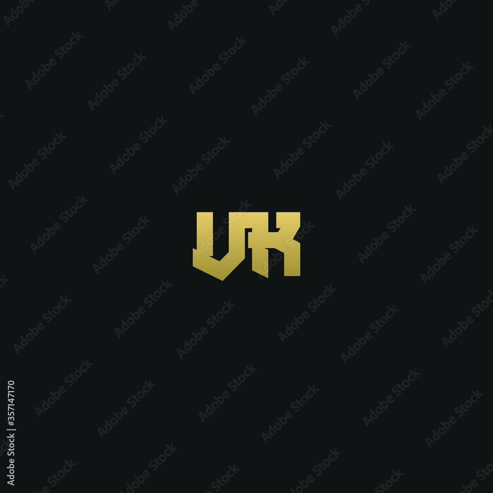 Obraz premium Creative modern elegant trendy unique artistic VK KV K V initial based letter icon logo.