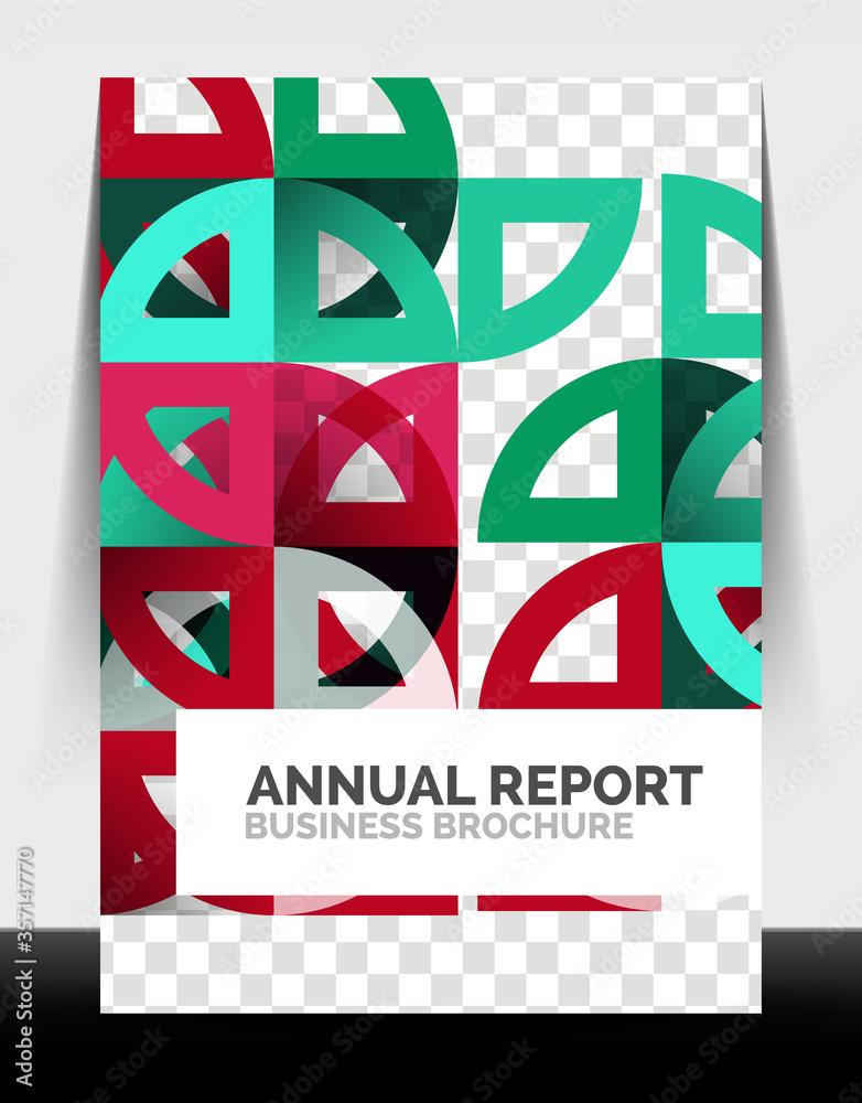 Business flyer annual report, circle and triangle shapes modern design Business flyer annual report, circle and triangle shapes modern design