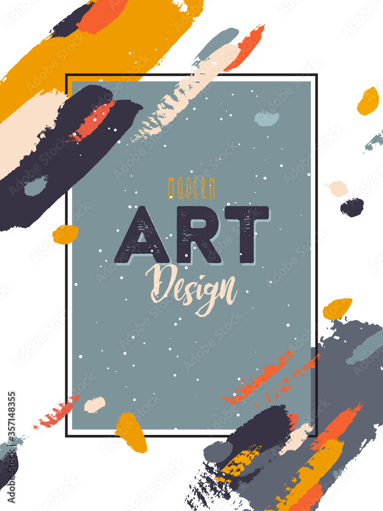 Vector frame for text and labels in the style of Modern Art graphics for hipsters background paint, design element for design business cards, invitations, gift cards, flyers and brochures