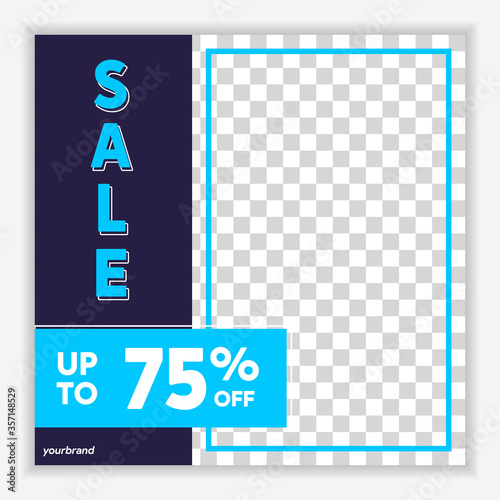 Modern and Unique Social Media Banner Template for Promotion and Digital Marketing. Promotional Square Web Banner for Social Media. Elegant and Simple Discount Promo Ads