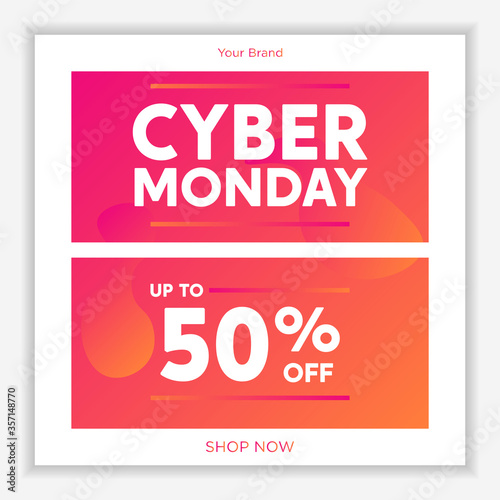Modern and Unique Social Media Banner Template for Promotion and Digital Marketing. Promotional Square Web Banner for Social Media. Elegant and Simple Discount Promo Ads