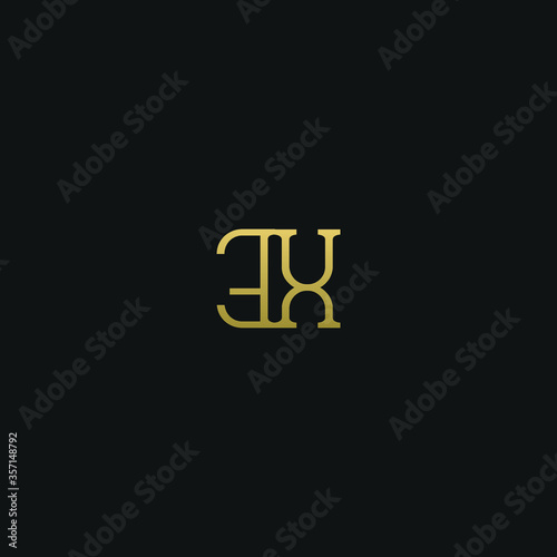 Creative modern elegant trendy unique artistic EX XE X E initial based letter icon logo.