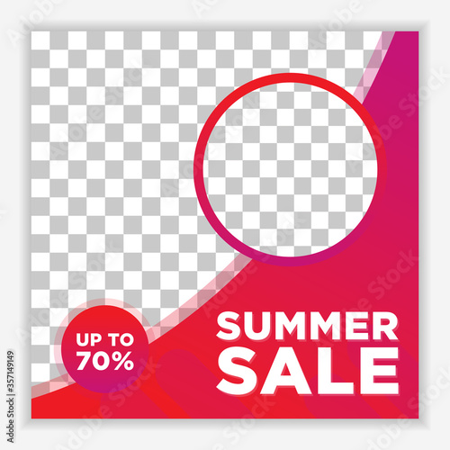 Modern and Unique Social Media Banner Template for Promotion and Digital Marketing. Promotional Square Web Banner for Social Media. Elegant and Simple Discount Promo Ads