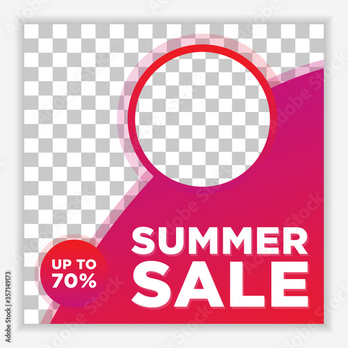 Modern and Unique Social Media Banner Template for Promotion and Digital Marketing. Promotional Square Web Banner for Social Media. Elegant and Simple Discount Promo Ads