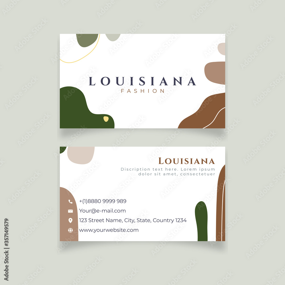 Fototapeta premium Minimalist abstract with natural green concept business card template eps 10