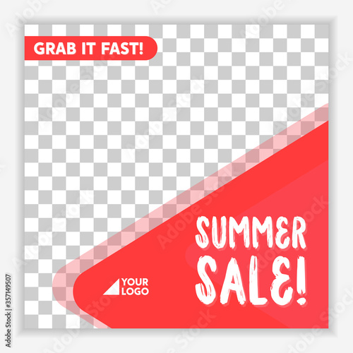 Modern and Unique Social Media Banner Template for Promotion and Digital Marketing. Promotional Square Web Banner for Social Media. Elegant and Simple Discount Promo Ads