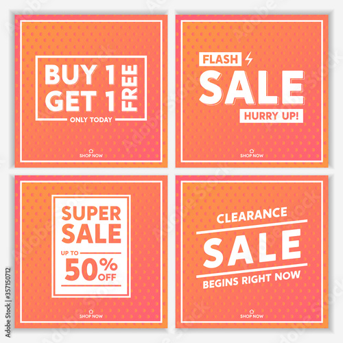 Modern and Unique Social Media Banner Template for Promotion and Digital Marketing. Promotional Square Web Banner for Social Media. Elegant and Simple Discount Promo Ads