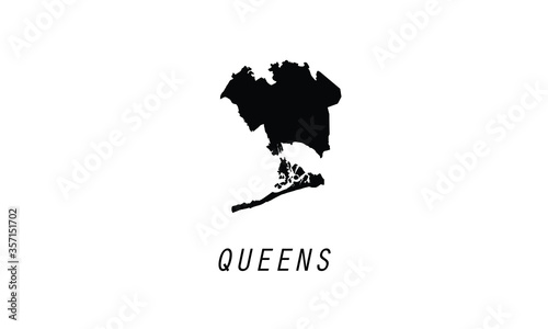 Queens New York City borough city shape vector illustration 