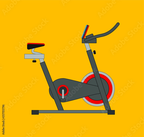 spinning bike. illustration for web and mobile design.