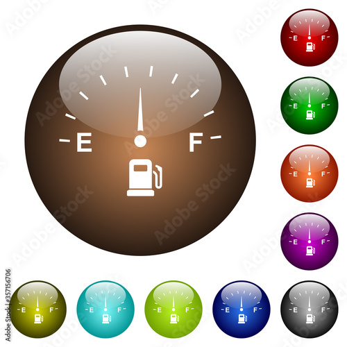 Fuel indicator color glass buttons