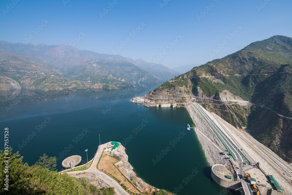 View of Tehri hydropower dam, Uttarakhand India