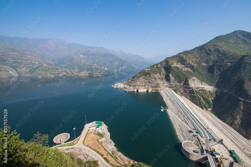 View of Tehri hydropower dam, Uttarakhand India View of Tehri hydropower dam, Uttarakhand India