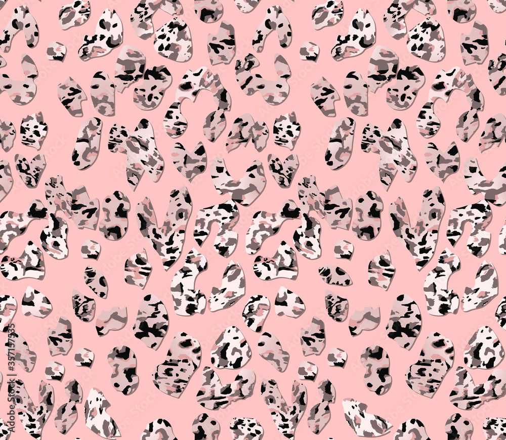 Seamless Dotted Textured Leopard Pattern Brush Strokes Trendy Colors Perfect for Textile Print Designs
