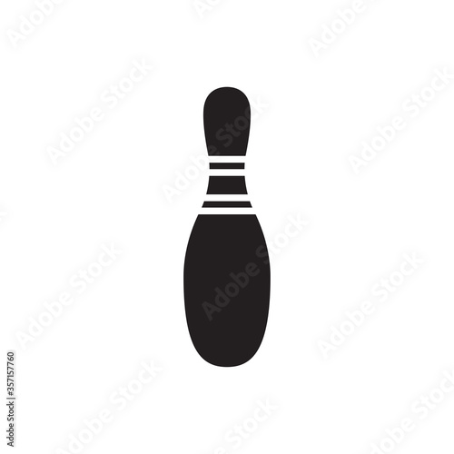 bowling pin icon glyph style design