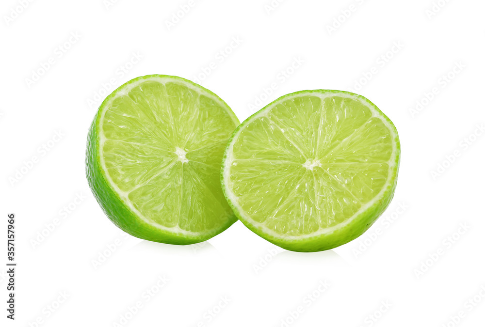 Fresh lime isolated on white background