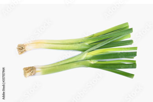 green onions (sometimes called shallots or scallions), isolated on white.