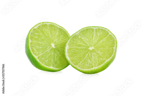 Fresh lime isolated on white background