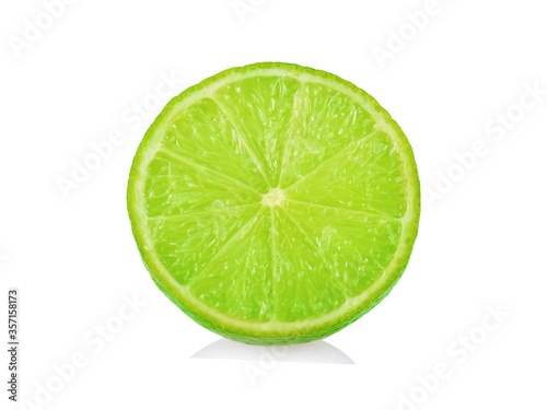 Lime slices isolated on white background