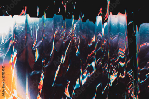 Colorful abstract background. Distortion noise. Blue orange glitch effect.
