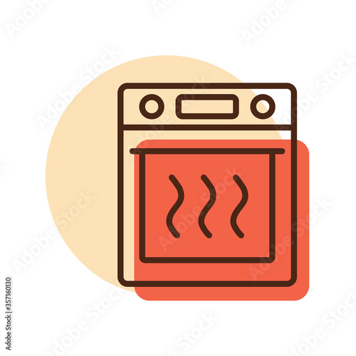 Electric oven vector kitchen icon