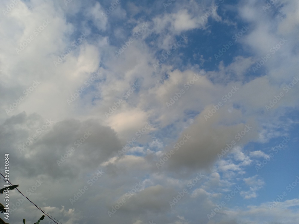 Blue sky background with white clouds