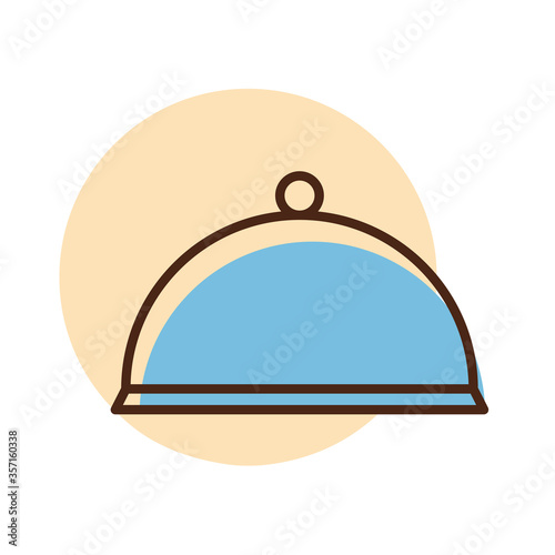 Cloche, food tray vector icon. Kitchen appliance
