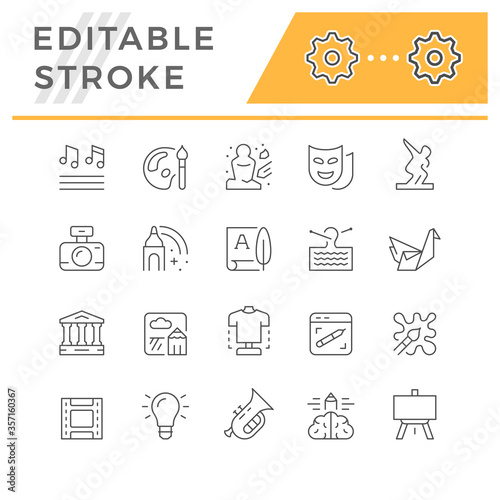 Set line icons of art and creativity