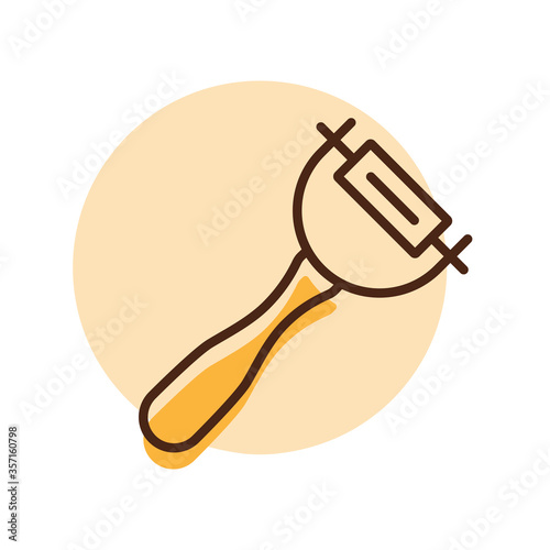 Peeler vector icon. Potato peeler sign