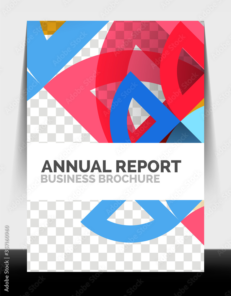 Business flyer annual report, circle and triangle shapes modern design Business flyer annual report, circle and triangle shapes modern design