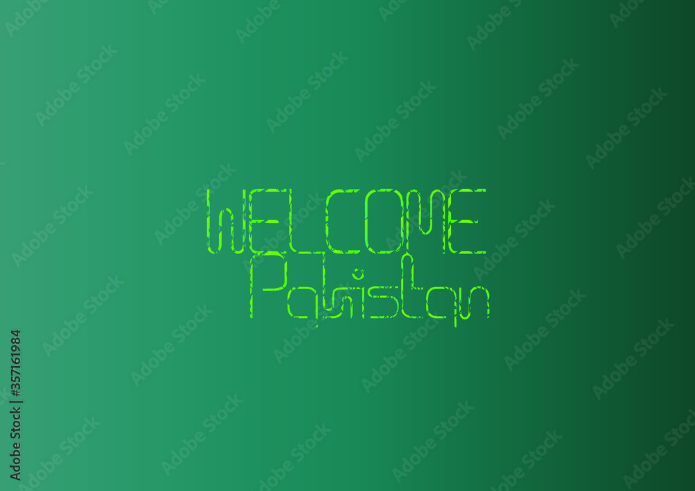 Welcome Pakistan Taxt-Art Design Vector Style 14 August is the day of independence of Pakistan illustration of holiday . symbolic green colors and people silhouettes flag truck art colorful design Welcome Pakistan Taxt-Art Design Vector Style 14 August is the day of independence of Pakistan illustration of holiday . symbolic green colors and people silhouettes flag truck art colorful design