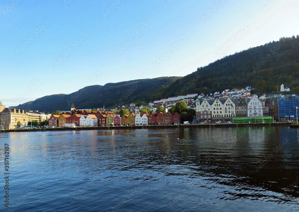 downtown view of Bergen, Norway