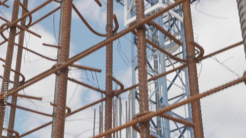 Metal structure of the building under construction Metal structure of the building under construction
