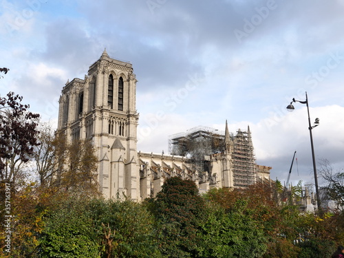 Notre Dame de Paris, the most famous cathedral waiting for repairs after burning.