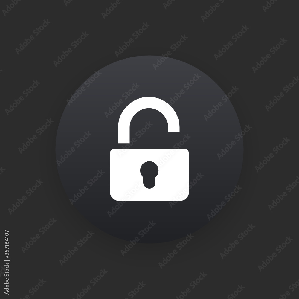 Open Lock - Matte Black Web Button Open Lock - Matte Black Web Button