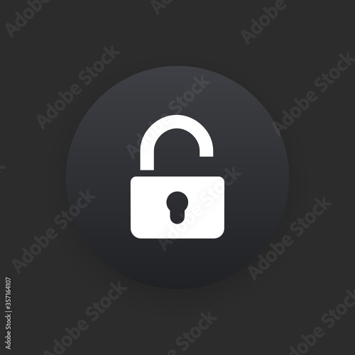 Open Lock -  Matte Black Web Button