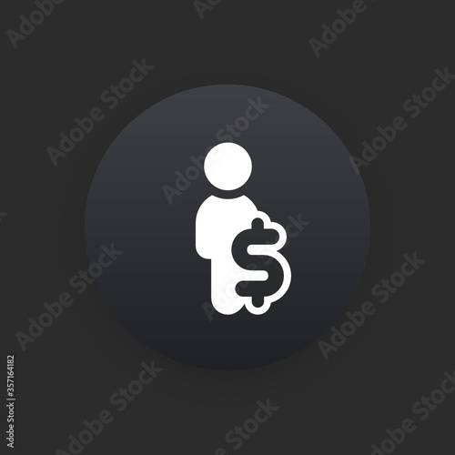 Business Money -  Matte Black Web Button