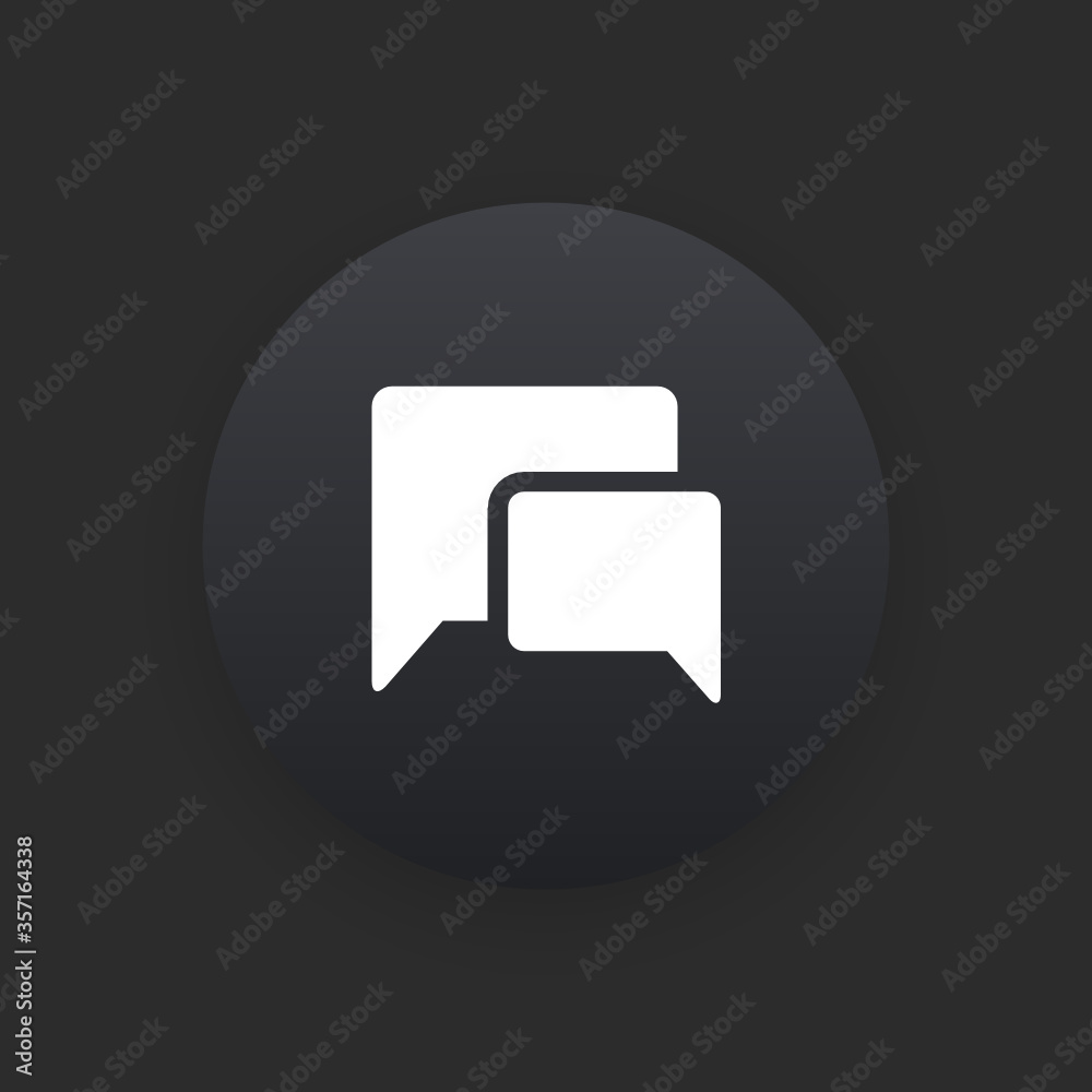 Chat Bubble - Matte Black Web Button Chat Bubble - Matte Black Web Button