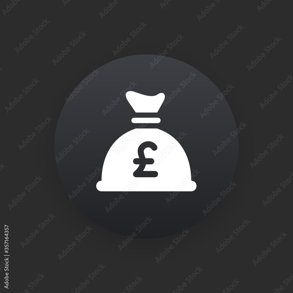 Money Bag Pound - Matte Black Web Button Money Bag Pound - Matte Black Web Button