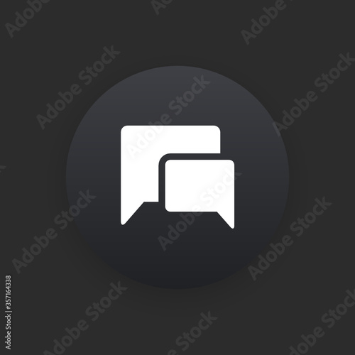 Chat Bubble - Matte Black Web Button