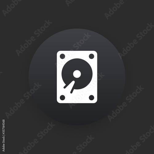 Hard Drive -  Matte Black Web Button
