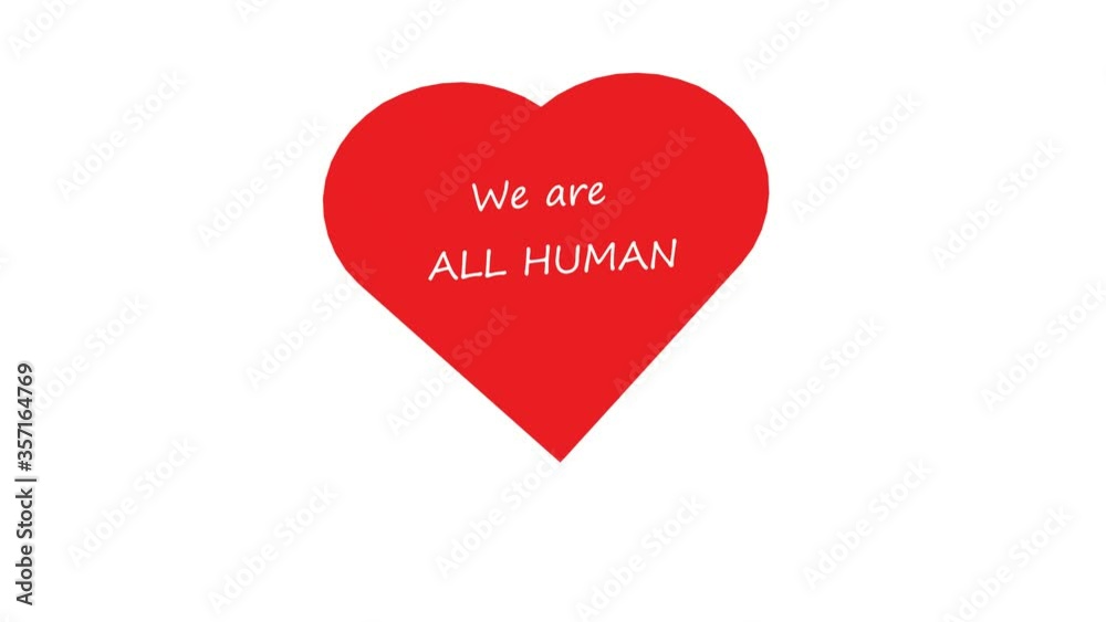 Animation banner with inscription, slogan. We are ALL HUMAN. White background with red and black strokes, stripes. Protest against black killings in the USA. Animation banner with inscription, slogan. We are ALL HUMAN. White background with red and black strokes, stripes. Protest against black killings in the USA.