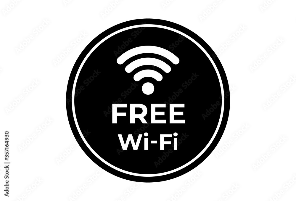 Free WiFi icon symbol. Vector WiFi sign on a white background. Free WiFi icon symbol. Vector WiFi sign on a white background.