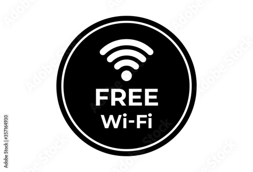 Free WiFi icon symbol. Vector WiFi sign on a white background.