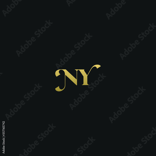 Creative modern elegant trendy unique artistic NY YN N Y initial based letter icon logo