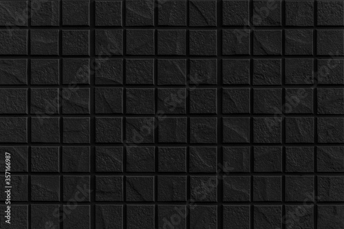 Black stone brick texture and background seamless.