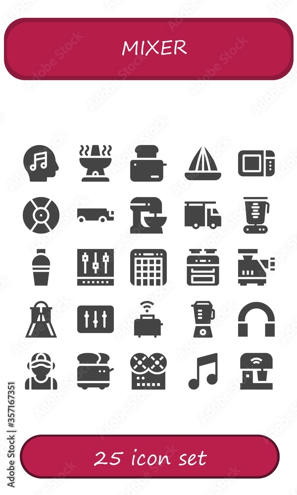 Modern Simple Set of mixer Vector filled Icons Modern Simple Set of mixer Vector filled Icons